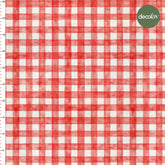 Two-Color Watercolor Gingham Patterned Digitally Printed Fabric